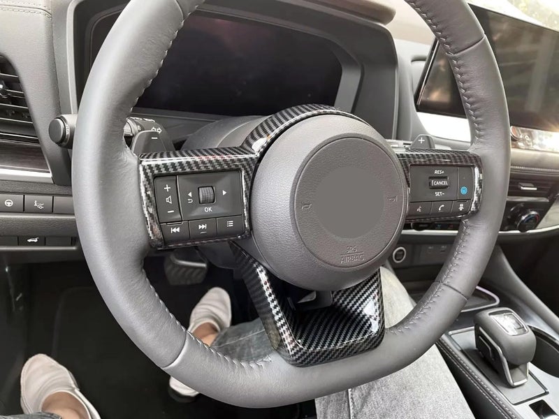 TERDARAY Steering Wheel Surround Frame Cover Trim for Nissan Rogue 2021-2023 - Carbon Fiber Style - Image 2