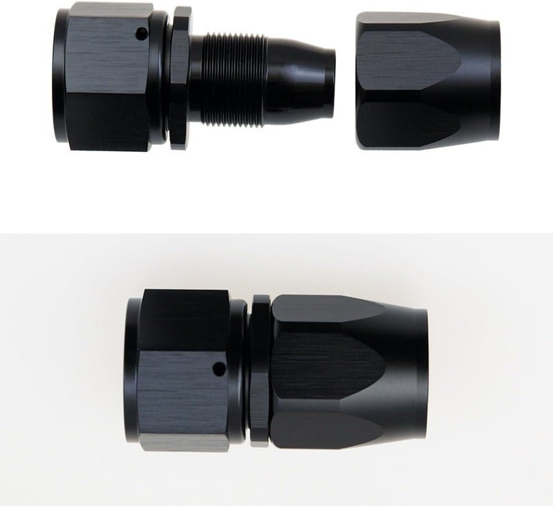 KRD PERFORMANCE 12AN Straight Aluminum Swivel Hose End Fitting - Reusable Fuel Line Adapter - Image 5