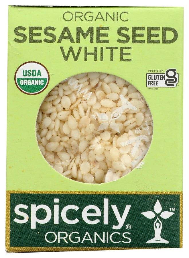 SPICELY Organic White Sesame Seeds, 0.45 OZ - Image 1
