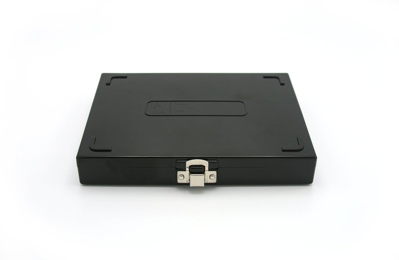 Heathrow Scientific 100 Place Microscope Slide Box, Cork Lining, Nickel-Plated Clasp, Black - Image 2