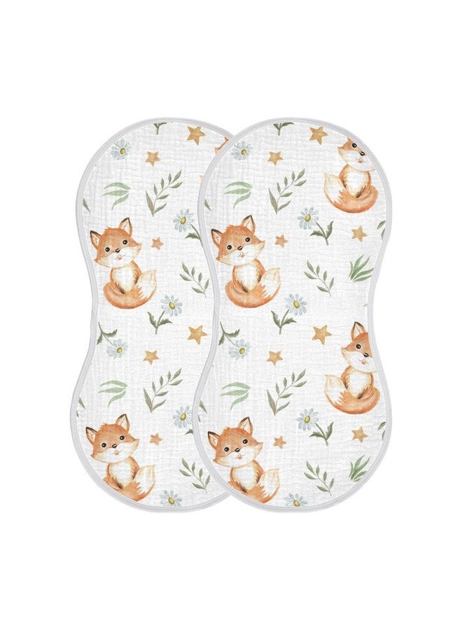 Kigai Baby Burp Cloths 2 Pack- Fox Baby Cartoon Super Absorbent and Soft Burping Rags - Cotton Burp Clothes Set for Boys and Girls - Image 1