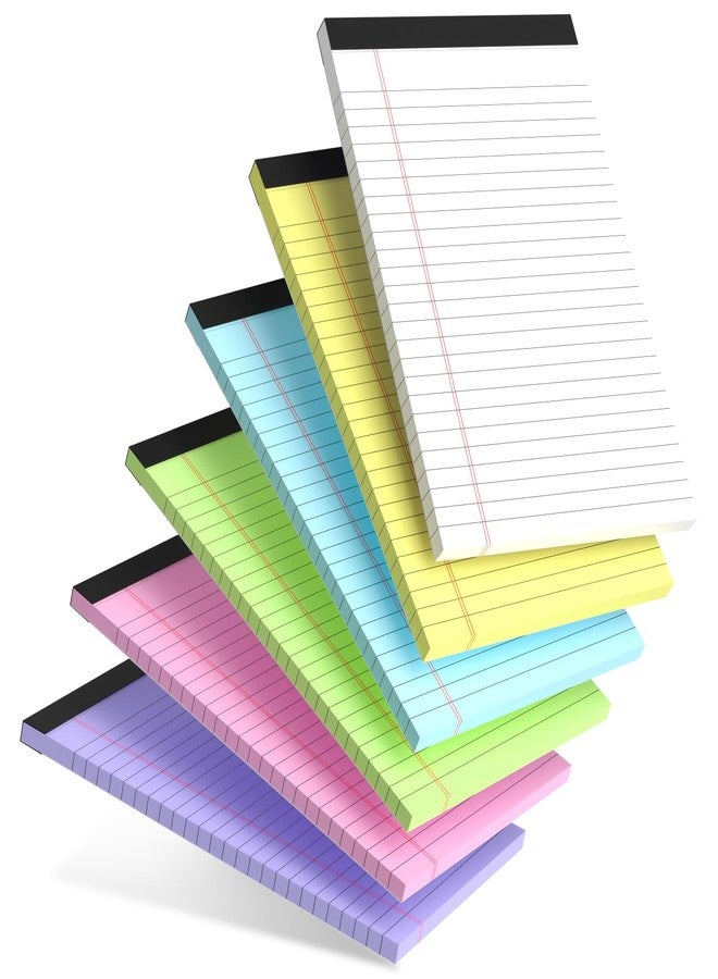 AILZFEI 6pcs Small Notepad 5x8 Colored Legal Pads Paper College Ruled Notepad Study Back Writing Pads 5 x 8 Legal Pads Perforated Narrow Ruled Pads of Paper (Multicolor 5) - Image 1