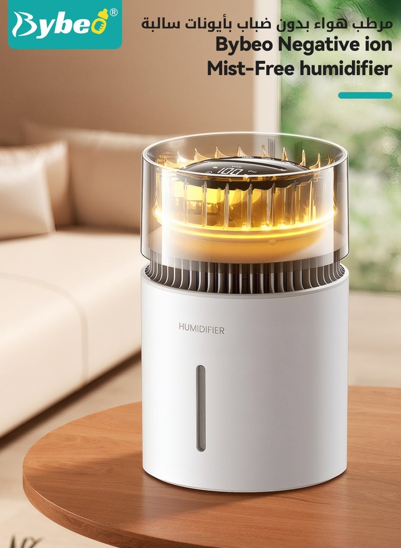 Bybeo 5L Humidifier, Negative Ion Humidifiers, Mist-Free Evaporative Humidifier with Night Light for Bedroom Baby Room Office, Digital Humidifier With Touch Control, Timer, Up to 12H for 40 ㎡, 20dB, 100 Humidity Settings - Image 2