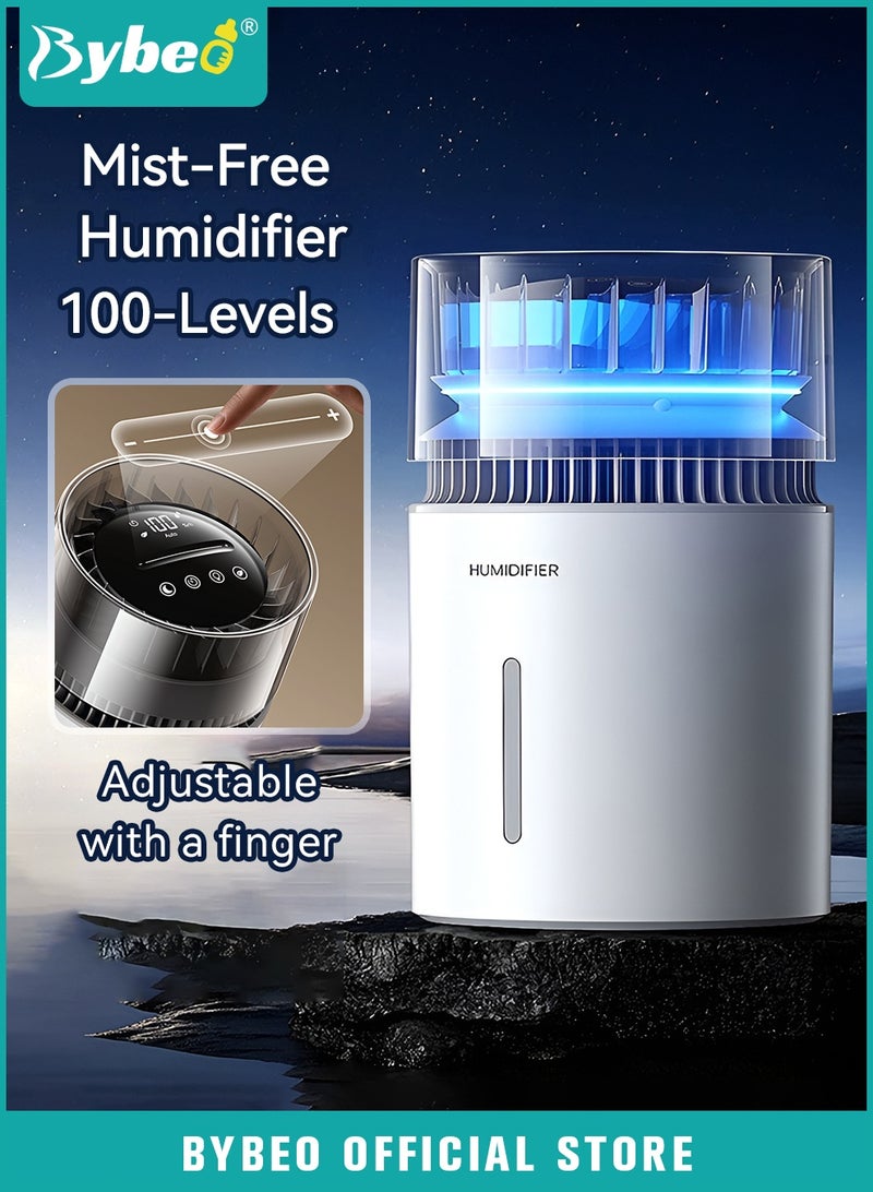 Bybeo 5L Humidifier, Negative Ion Humidifiers, Mist-Free Evaporative Humidifier with Night Light for Bedroom Baby Room Office, Digital Humidifier With Touch Control, Timer, Up to 12H for 40 ㎡, 20dB, 100 Humidity Settings - Image 1