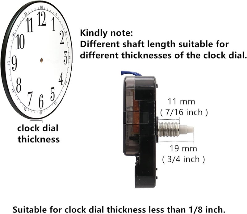 TIKROUND Youngtown 12888 Trigger Quartz Clock Movement with Music Chime Box 5/16 Inch Maximum Dial Thickness, 25/32 Inch Total Shaft Length - Image 3