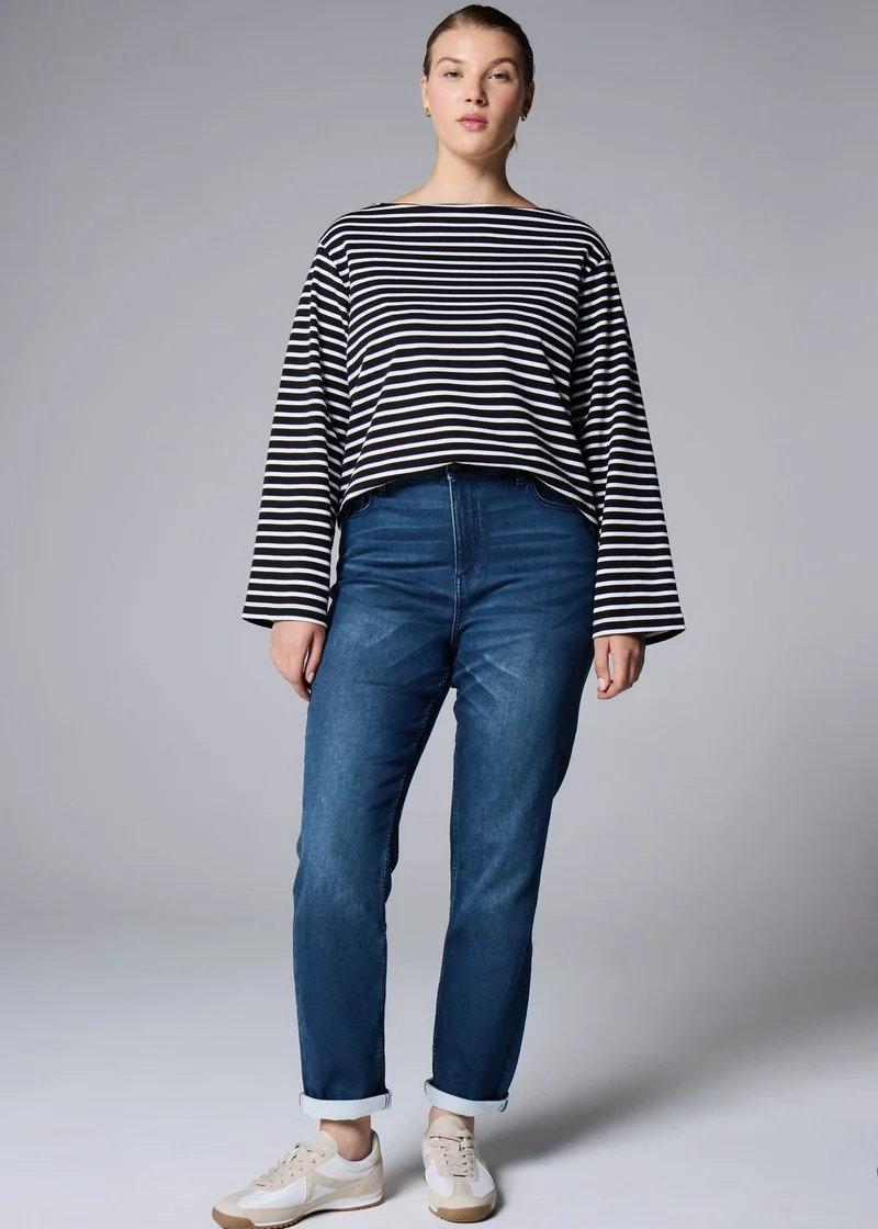 ماتلان جينز سكيني مريح بلون أزرق داكن