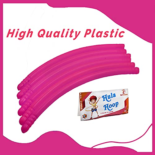 Toy Cloud Hoola Hoop Adults Exercise Classic Colour Interlockable Pieces Hula Hoop for Kids Girls Women Fitness Rings Adjustable 3 Size 17-27 Inch (Pink) - Image 3