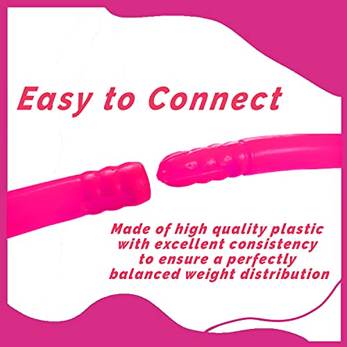 Toy Cloud Hoola Hoop Adults Exercise Classic Colour Interlockable Pieces Hula Hoop for Kids Girls Women Fitness Rings Adjustable 3 Size 17-27 Inch (Pink) - Image 4