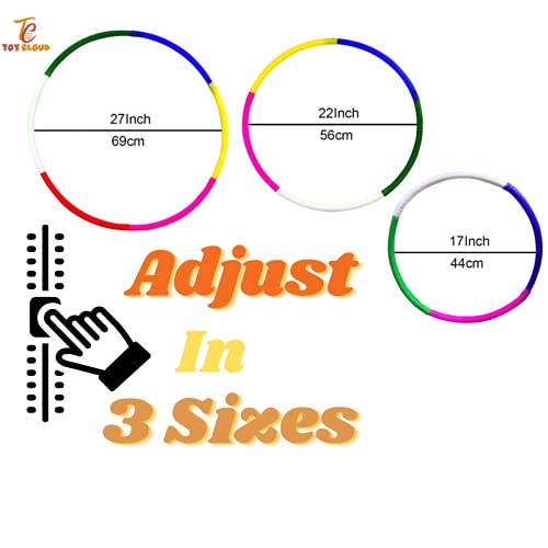 Toy Cloud Hoola Hoop Adults Exercise Classic Colour Interlockable Pieces Hula Hoop for Kids Girls Women Fitness Rings Adjustable 3 Size 17-27 Inch (Pink) - Image 2