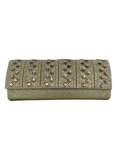 Vbranda Elegant evening clutch with a long rectangular shape, fully embellished with sparkling details VS-29-GOLD  - Image 2