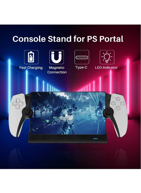 Console Stand for PS Portal, Fast Charging Station Charging Dock for PlayStation Portal, Charging Base Stand Holder for PS Portal Charging Dock Accessories for PS5 Portal with LED Indicators