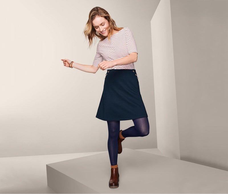 Tchibo تنورة ميدي من الجيرسي للنساء، كحلي - Image 1