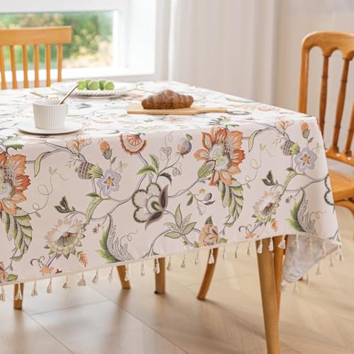 Erbnaryx Handblock Print Tablecloth for Square Tables, Paisley Table Cover with Fringed Edges, Decorative Tablecloth for Kitchen and Dining Room,59"x 70" - Image 5