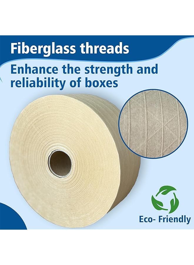 X spring Kraft Paper Gummed Tape 4 Pack Reinforced Fiberglass Water Activated Kraft Tape Heavy Duty Brown Packing Tape For Mailing Shipping Carton Sealing Boxes 4.8Cmx35M - Image 2