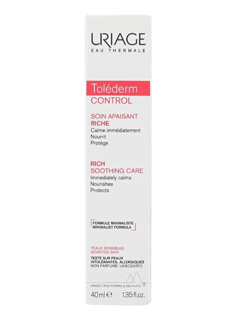 Uriage Toléderm Rich Face Soothing Cream, 40ml - Image 2