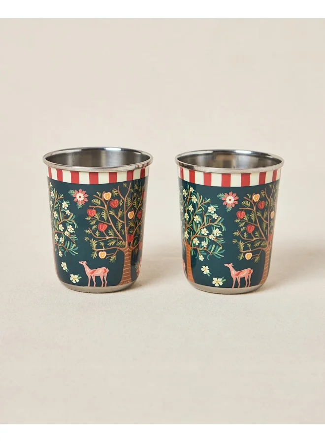 تشامباك Chinar Steel Tumblers - Set of 2, 220 ml | Kashmir Trails