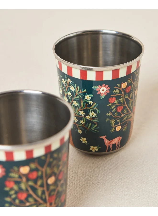 Chumbak Chinar Steel Tumblers - Set of 2, 220 ml | Kashmir Trails