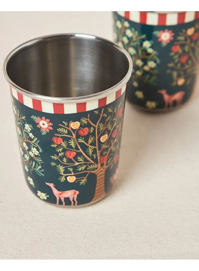 Chumbak Chinar Steel Tumblers - Set of 2, 220 ml | Kashmir Trails