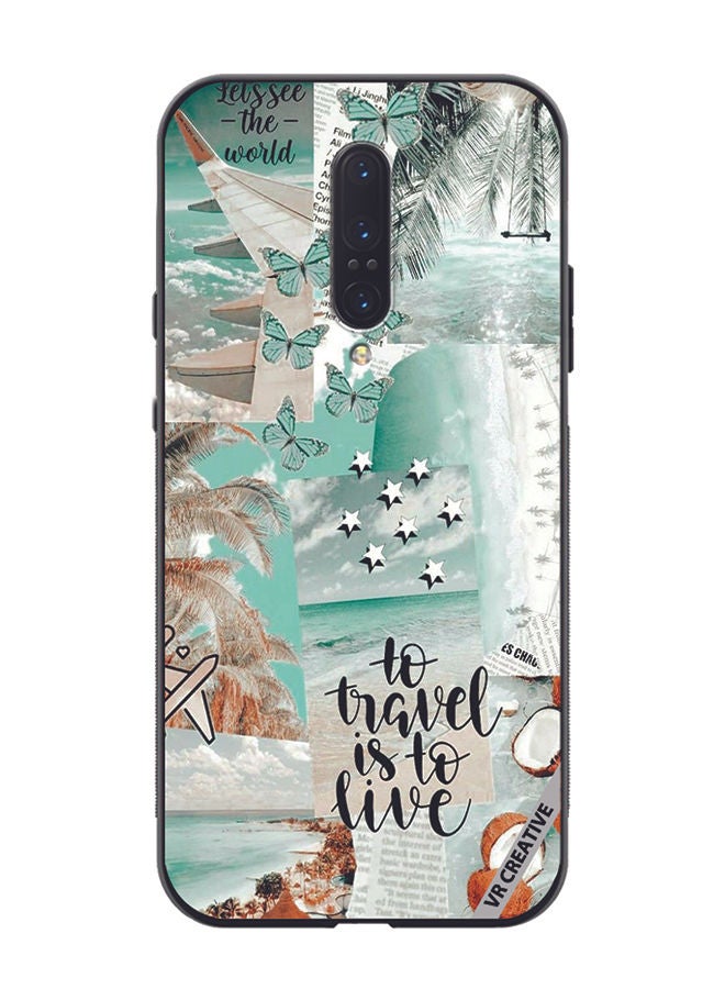 VR CREATIVE Protective Case Cover For OnePlus 7 Pro To Tavel Is To Live Design Multicolour - Image 1