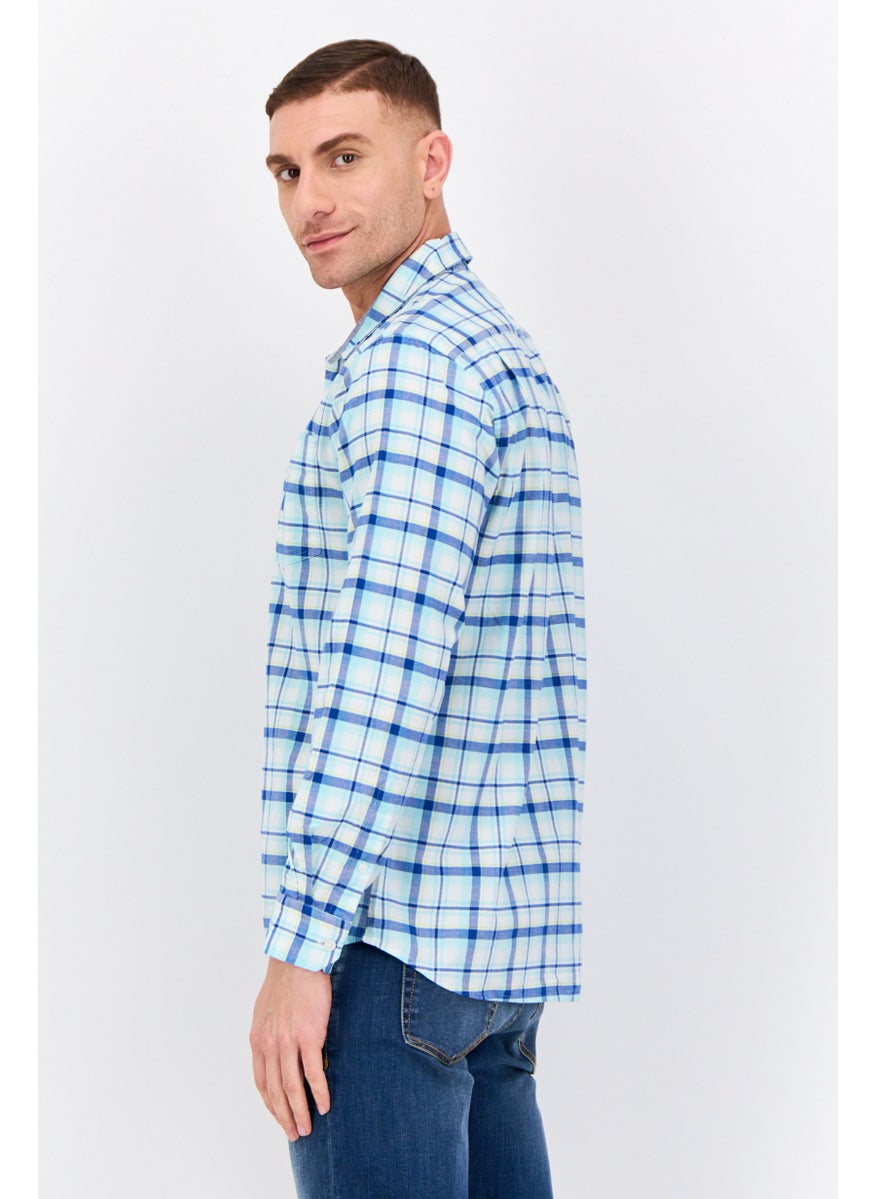 NAUTICA Men Classic Fit Long Sleeves Plaid Casual Shirts, Multicolor  - Image 2