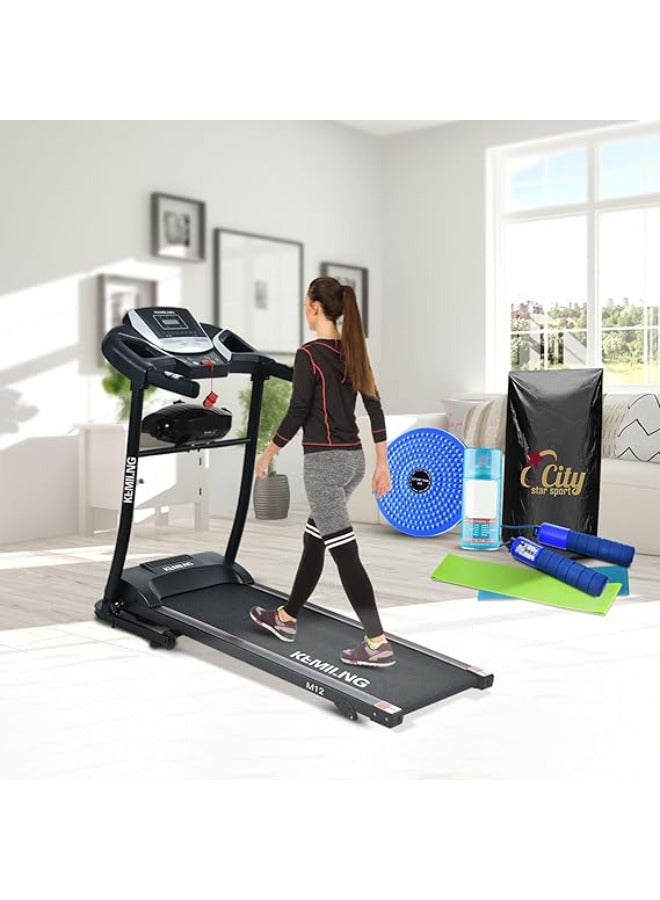 City Treadmill Multi Func -CITY STAR Track Folding FITNESS - 5 years warranty- DC motor- max user weight 150KG - 2HP- 59CM * 110 CM - With Semi-Automatic Lubrication, LCD Display, Home Use - Image 1