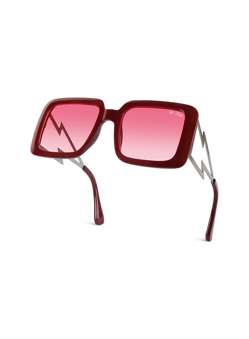 Woggles Red Oversized Sunglasses| 100% UV Protected| Men & Women