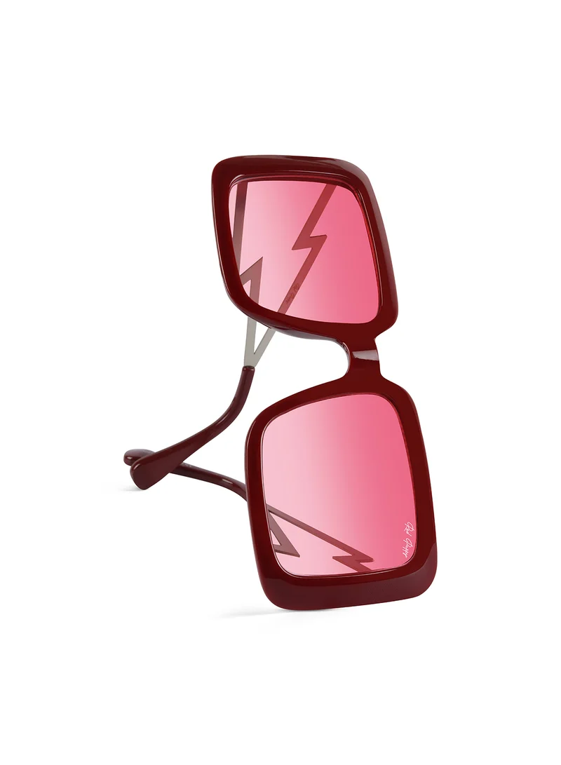 Woggles Red Oversized Sunglasses| 100% UV Protected| Men & Women