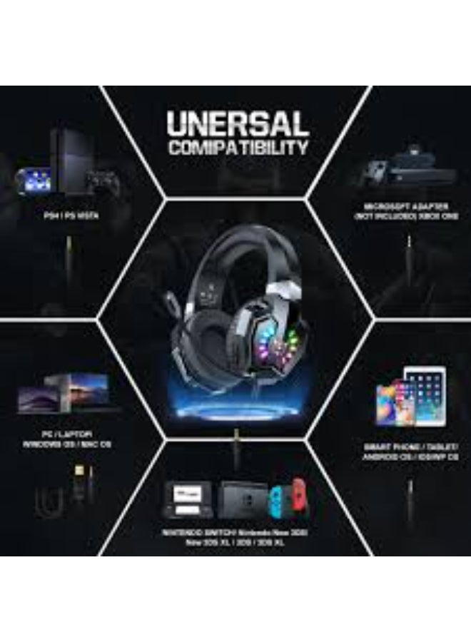 X32 RGB Gaming Earphones – Wired Noise-Cancelling Headphones with Immersive Sound, Built-In Mic, Comfortable Fit, Dynamic RGB Lighting, High-Performance for Mobile and PC Gaming - Image 3