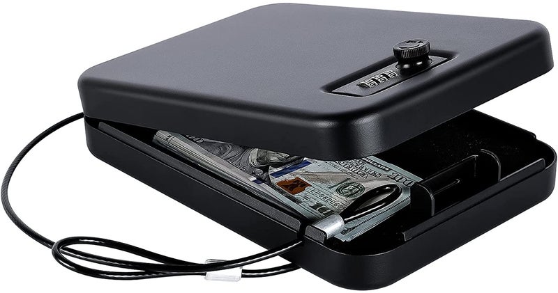 Gobbler Portable Safe Locker Box with Combination Pin Access for Home, Office, Travel, Car (GS-24MC, Black) - Image 1