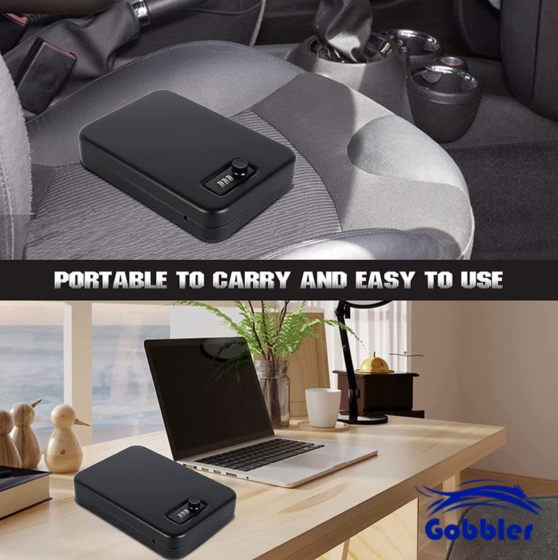 Gobbler Portable Safe Locker Box with Combination Pin Access for Home, Office, Travel, Car (GS-24MC, Black) - Image 4