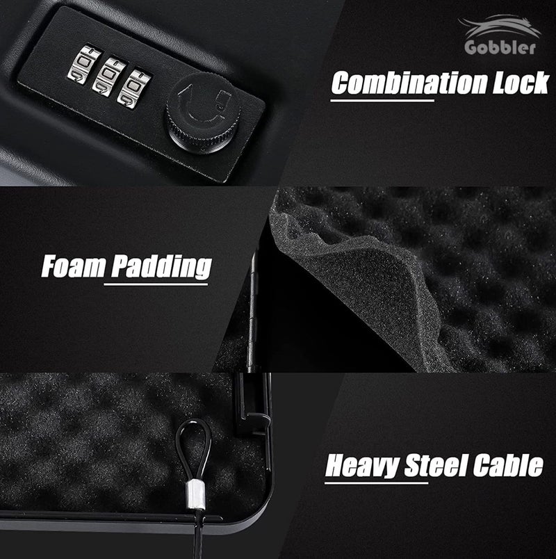 Gobbler Portable Safe Locker Box with Combination Pin Access for Home, Office, Travel, Car (GS-24MC, Black) - Image 3