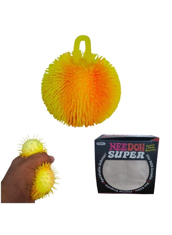 Needoh 8CM Colourful Neon Squeeze Puffer Ball Squishy Sensory Soft Balls - Image 1