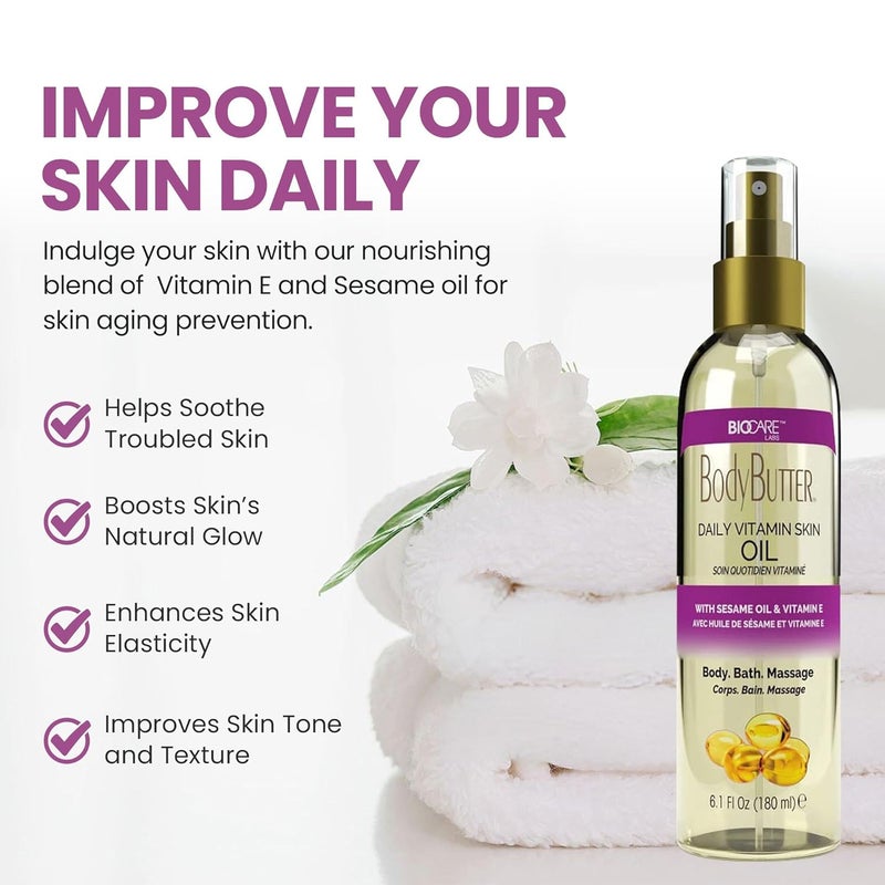Biocare Daily Vitamin Body Oil with Sesame Seed Oil and Vitamin E - Image 2