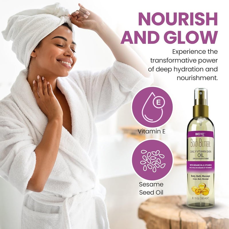 Biocare Daily Vitamin Body Oil with Sesame Seed Oil and Vitamin E - Image 5