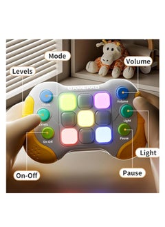 OUYoo OUYoo Handheld Game Console, Quick Push Game Fidget Toys for Children Adults, Pop Game It Electronic Game Anti-Stress Toy Gifts for Kids.（Yellowish black）  - Image 3