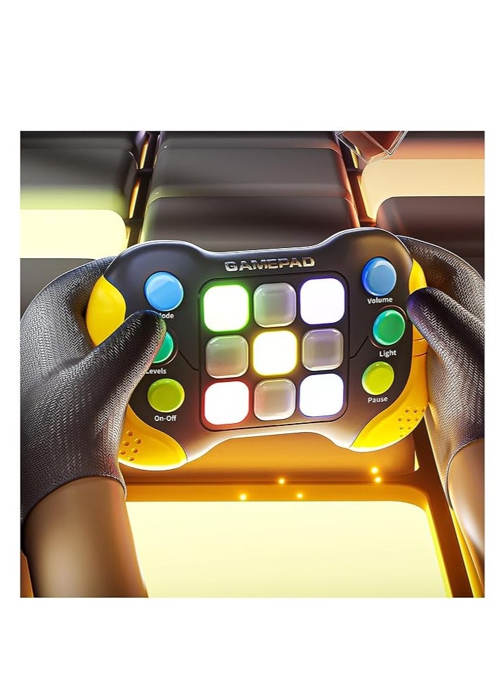 OUYoo - OUYoo Handheld Game Console, Quick Push Game Fidget Toys for Children Adults, Pop Game It Electronic Game Anti-Stress Toy Gifts for Kids.（Yellowish black） - Image 1