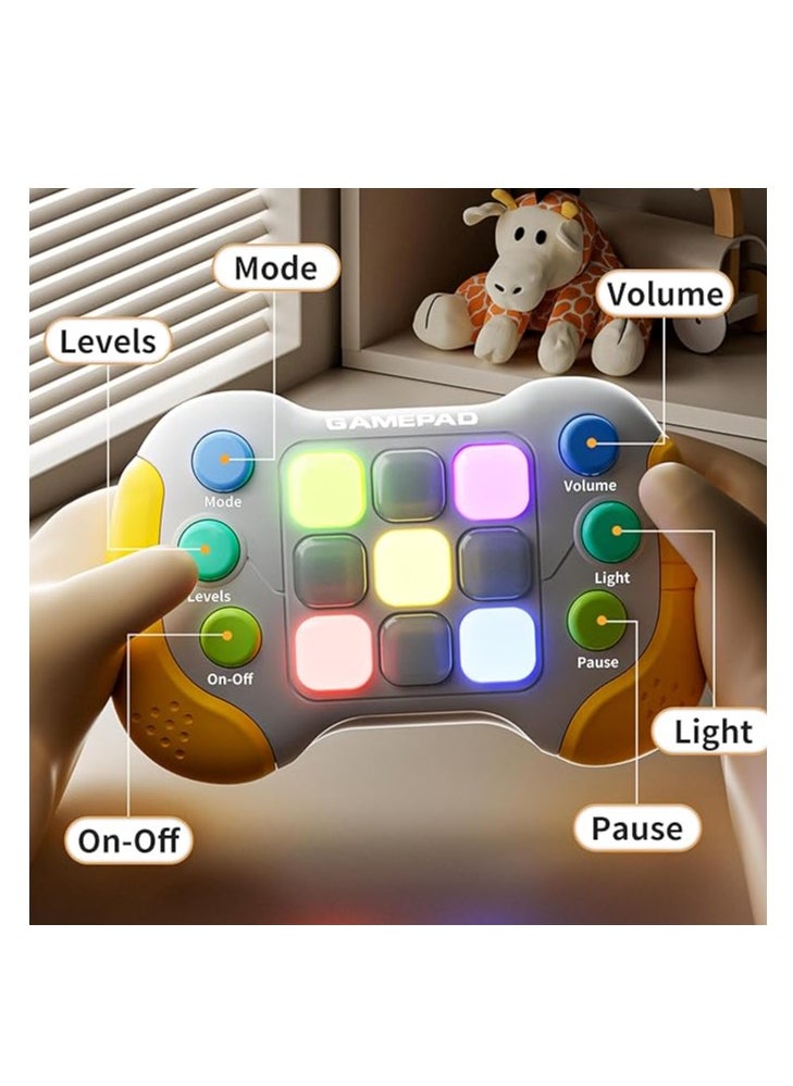 OUYoo - OUYoo Handheld Game Console, Quick Push Game Fidget Toys for Children Adults, Pop Game It Electronic Game Anti-Stress Toy Gifts for Kids.（Yellowish black） - Image 1