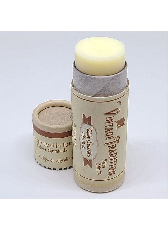 vintage tradition - Moisturizing Beef Tallow Lip Butter Unscented Tube Lip Moisturizer For Sensitive Skin Hydrates & Soothes Dry Lips Grassfed Tallow Balm For Skin Care By Vintage Tradition 0.5 Fl. Oz. - Image 1