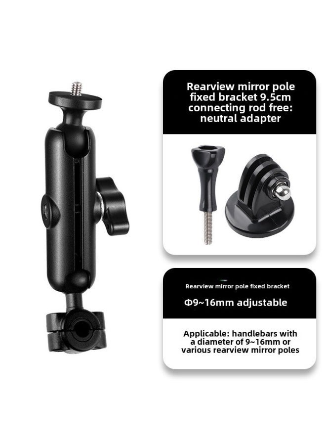 Motorcycle Mobile Phone Bracket Gopro12/10 Accessories Insta360X4 Panoramic Camera Shooting Bracket Navigation-Color:Rearview Mirror Rod Fixing Bracket - Image 1