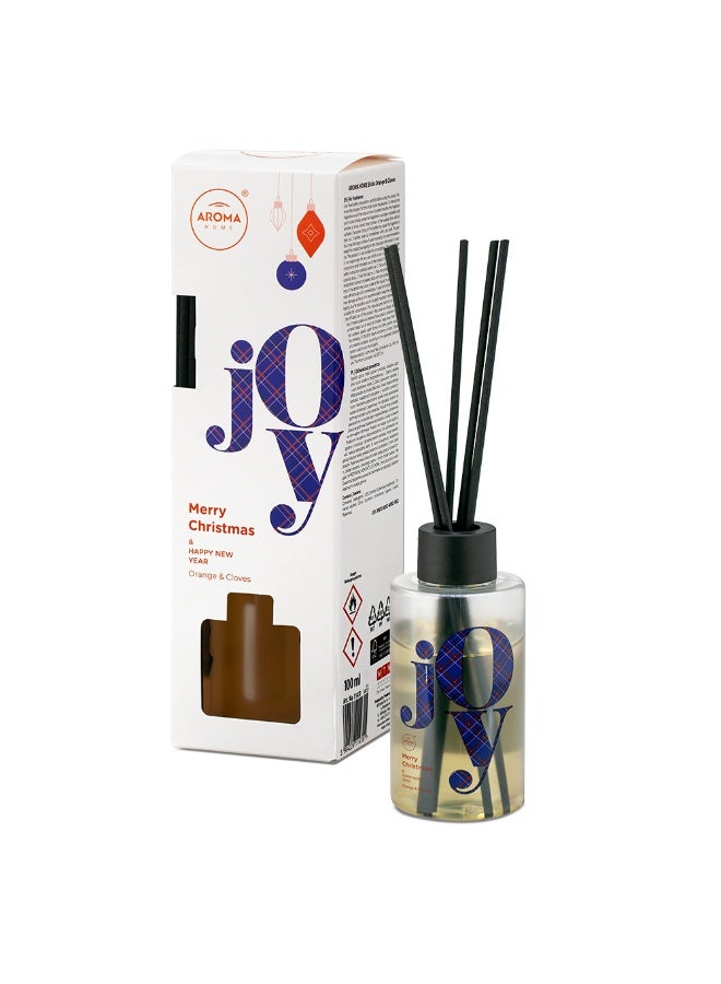 Aroma Home Joy Christmas Reed Diffuser, Orange & Cloves Scent, 100ml, Made in Poland