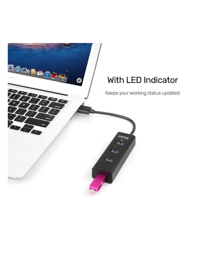 UNITEK 4 Ports Powered USB 3.0 Hub with High-Speed Data Transfer, External Power Supply, and Universal Compatibility for All Your Devices - Image 5