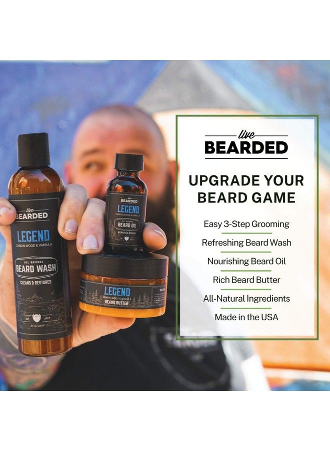 Live Bearded : 3Step Beard Grooming Kit Straight Up Beard Wash Beard Oil And Beard Butter Allnatural Ingredients With Shea Butter Jojoba Oil And More Beard Growth Support Made In The Usa - Image 5