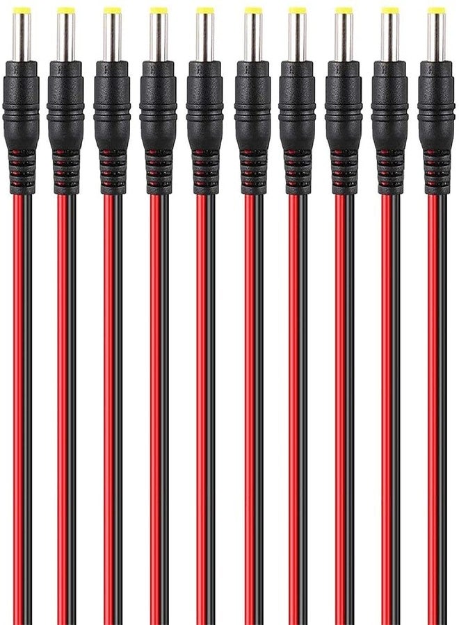 ام كي مجموعة من 10 أسلاك توصيل طاقة نحاسية MX 18AWG، موصلات ذكرية 12 فولت 5 أمبير، أسلاك مطلية بالقصدير لكاميرات المراقبة، محولات طاقة الإضاءة، أجهزة تسجيل الفيديو الرقمية، وشاشات الرؤية الخلفية للسيارة (2.1 × 5.5 مم). - Image 1