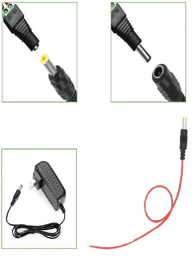 ام كي مجموعة من 10 أسلاك توصيل طاقة نحاسية MX 18AWG، موصلات ذكرية 12 فولت 5 أمبير، أسلاك مطلية بالقصدير لكاميرات المراقبة، محولات طاقة الإضاءة، أجهزة تسجيل الفيديو الرقمية، وشاشات الرؤية الخلفية للسيارة (2.1 × 5.5 مم). - Image 3