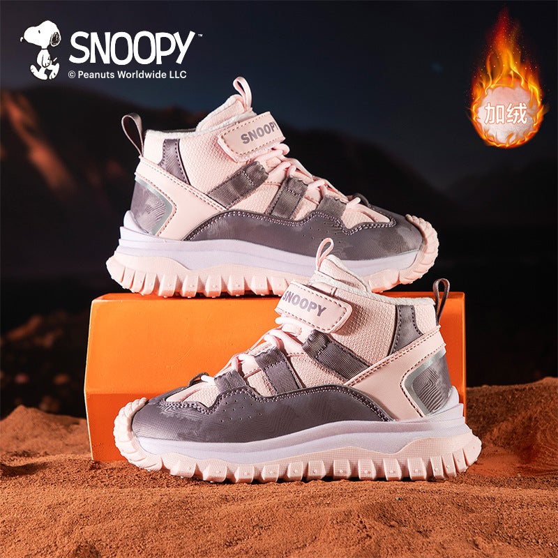 Snoopy Boys' Shoes 2024 Children'S Fleece-Lined Warm Cotton Shoes Non-Slip Outdoor Sneaker Joker - Image 3