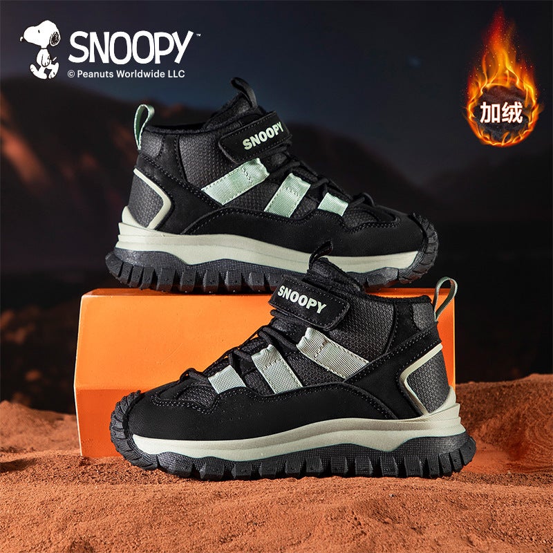 Snoopy Boys' Shoes 2024 Children'S Fleece-Lined Warm Cotton Shoes Non-Slip Outdoor Sneaker Joker - Image 4