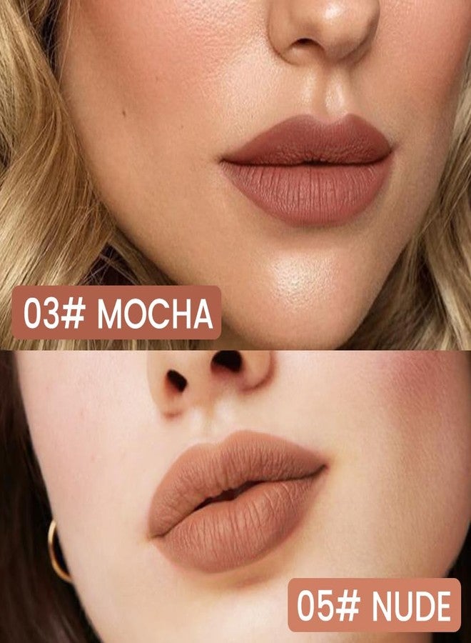 إيفباكت مجموعة قلم تحديد شفاه سائل يدوم طويلاً، مقاوم للماء، لون بني موكا نيود مطفي شبه دائم، يدوم 24 ساعة، قلم تحديد شفاه وأحمر شفاه، لون ثابت طوال اليوم، قابل للتقشير - Image 2