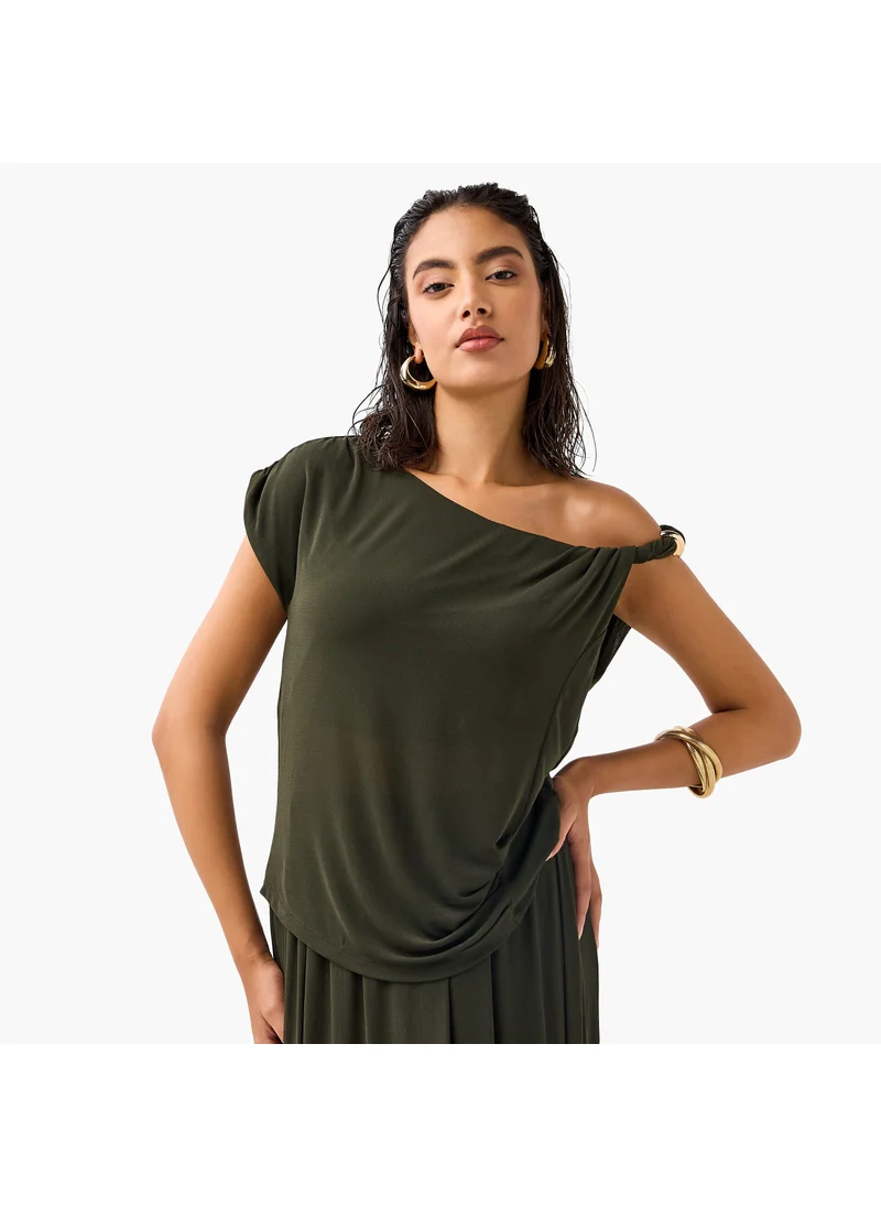ايكونيك Iconic Draped One Shoulder Top
