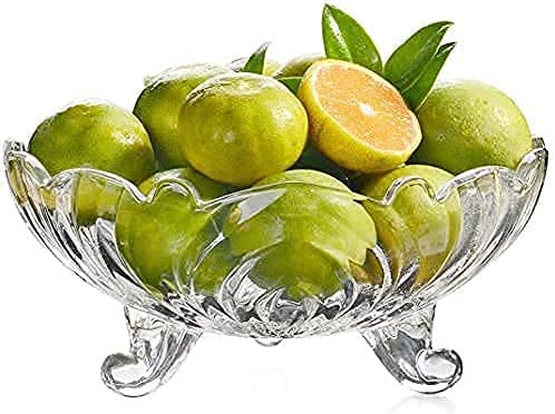 HOMEDRIP Clear Glass Salad Serving Bowl, Deep Heavy Duty Large Clear Fruit Bowl Restaurant Serving Bowls Dessert Bowl Household Glassware Great for Salad, Cereal, Pasta, Snacks, Desserts-1 pcs - Image 1