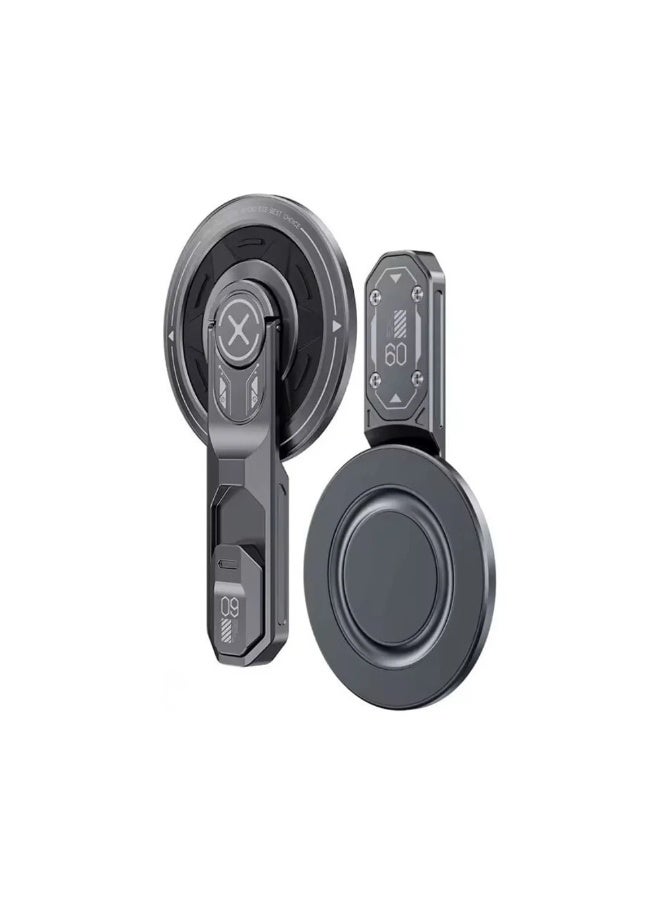 MagX Universal Magnetic Phone Stand with 360° Rotation Premium Aluminum Alloy Desktop Holder Strong Magnetic Grip for All Phones  MagSafe Compatible & Android with Sticker  Hands-Free Desk Stand - Image 1